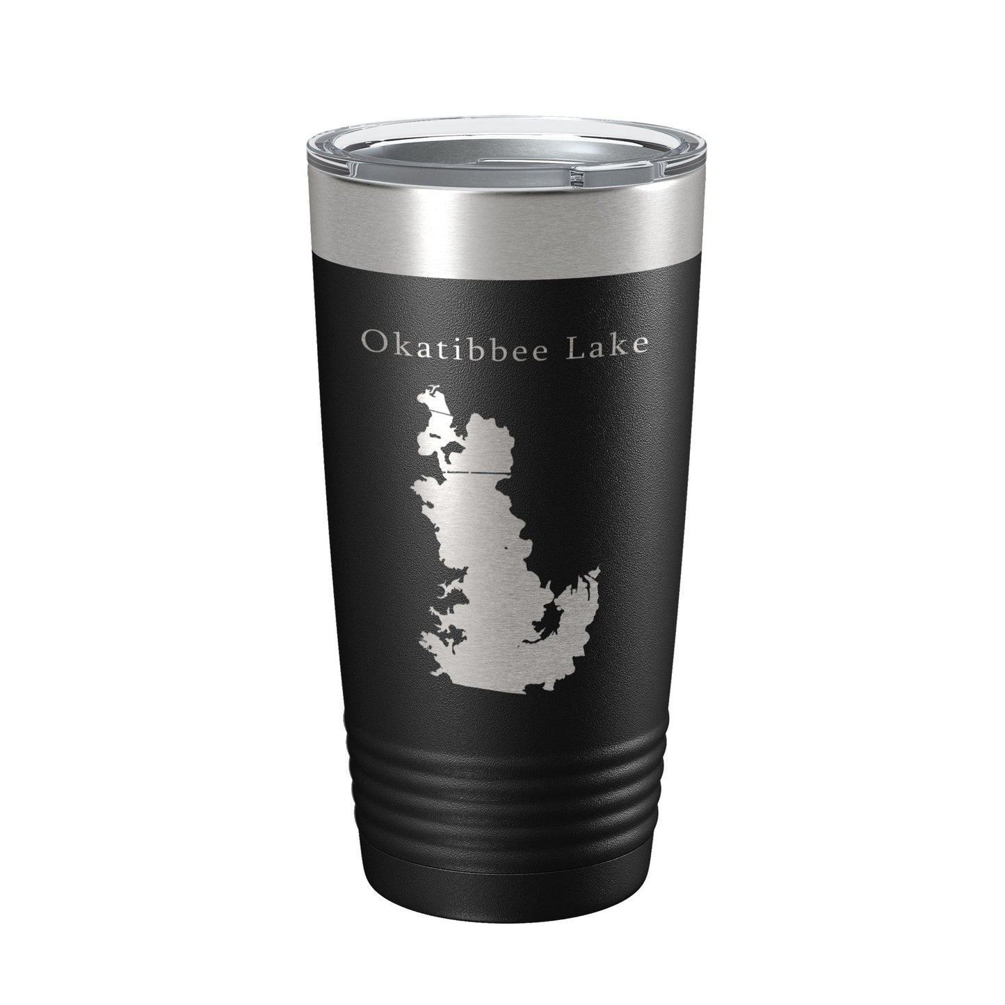 Okatibbee Lake Map Tumbler Travel Mug Insulated Laser Engraved Coffee Cup Mississippi 20 oz-0