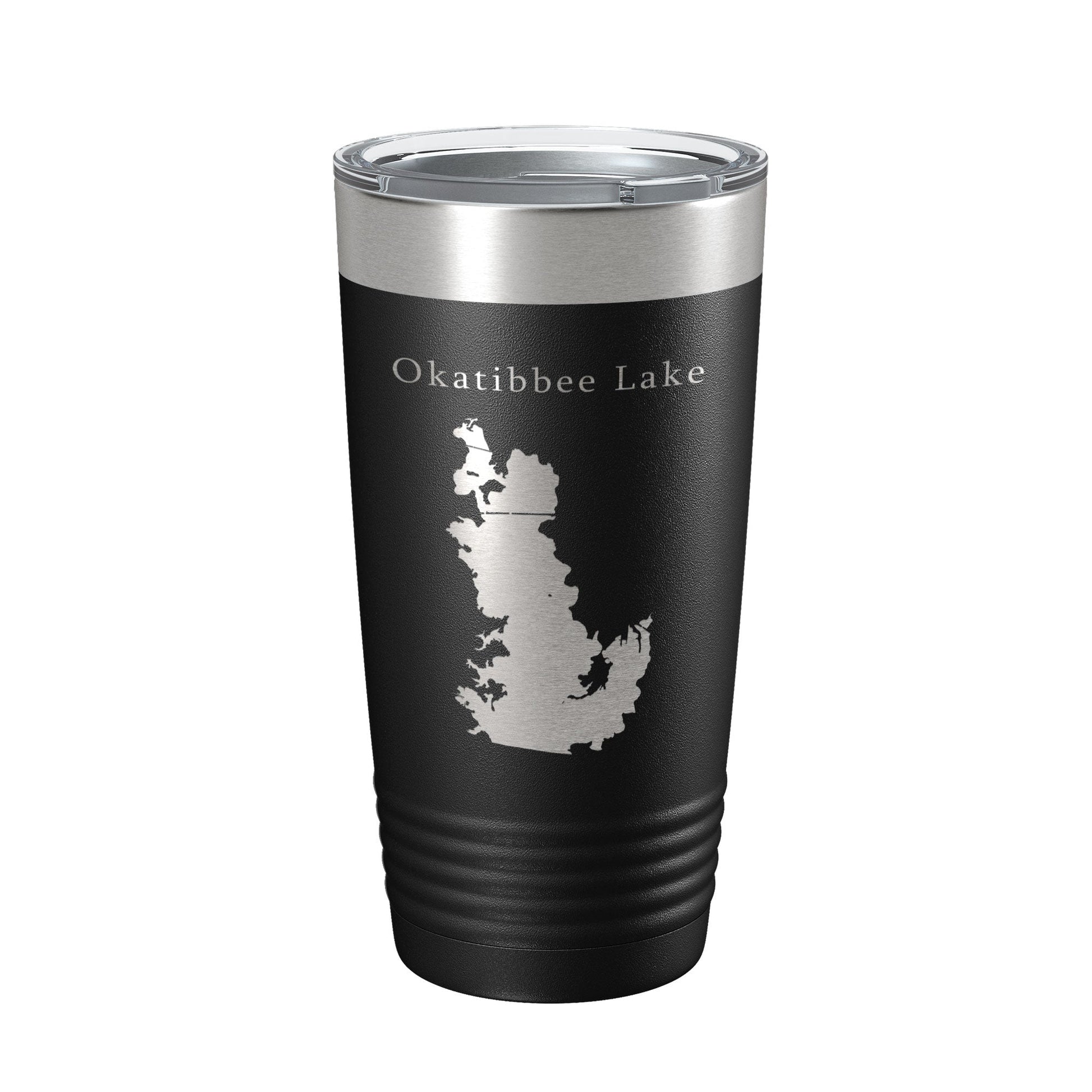 Okatibbee Lake Map Tumbler Travel Mug Insulated Laser Engraved Coffee Cup Mississippi 20 oz-0