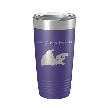Lac Vieux Desert Tumbler Lake Map Travel Mug Insulated Laser Engraved Coffee Cup Michigan Wisconsin 20 oz-15