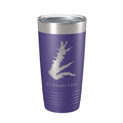 El Dorado Lake Map Tumbler Travel Mug Insulated Laser Engraved Coffee Cup Kansas 20 oz-15