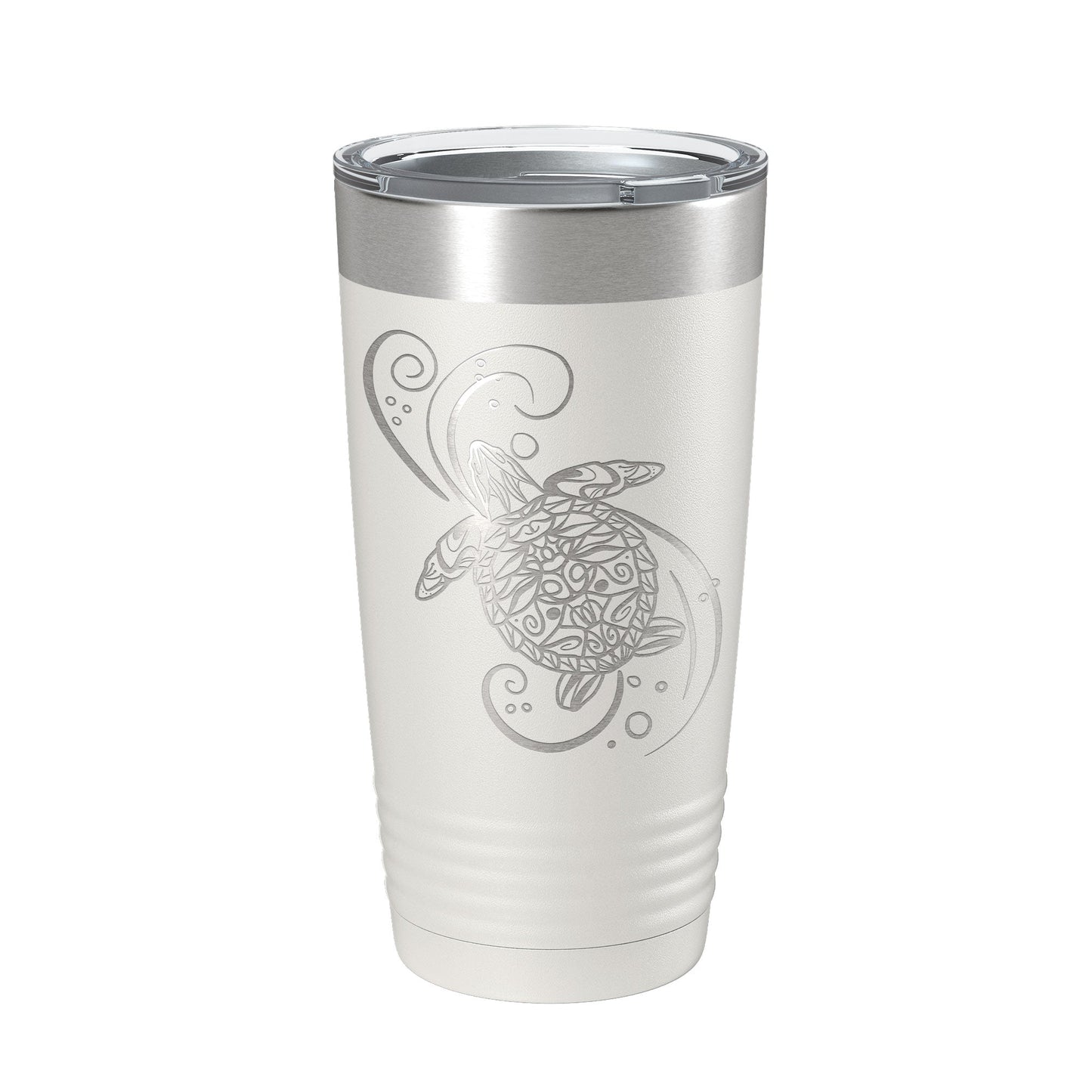 Sea Turtle Mandala Tumbler Travel Mug Insulated Laser Engraved Coffee Cup Turtle Zentangle Pattern Design Gift 20 oz-7