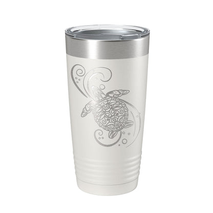 Sea Turtle Mandala Tumbler Travel Mug Insulated Laser Engraved Coffee Cup Turtle Zentangle Pattern Design Gift 20 oz-7