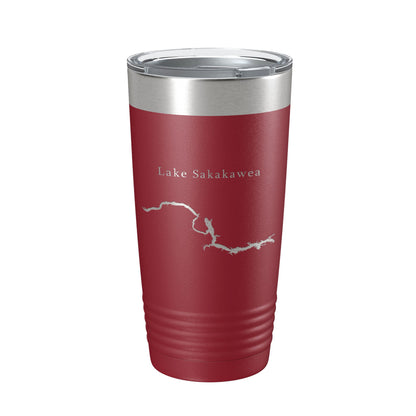 Lake Sakakawea Map Tumbler Travel Mug Insulated Laser Engraved Coffee Cup North Dakota 20 oz-18