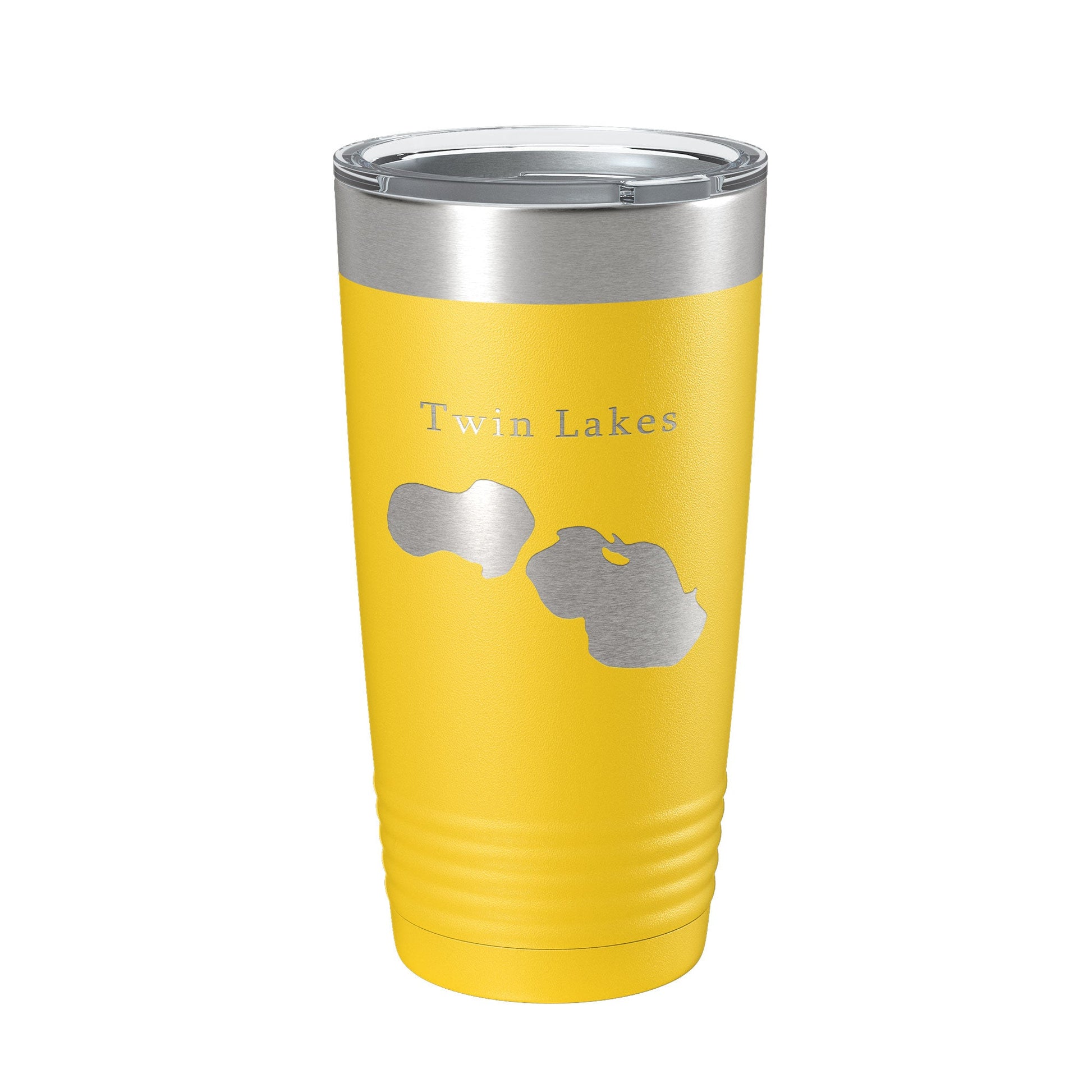 Twin Lakes Map Tumbler Travel Mug Insulated Laser Engraved Coffee Cup Muskegon County Michigan 20 oz-4