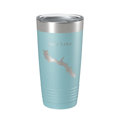 Bass Lake Map Tumbler Travel Mug Insulated Laser Engraved Coffee Cup California 20 oz-13