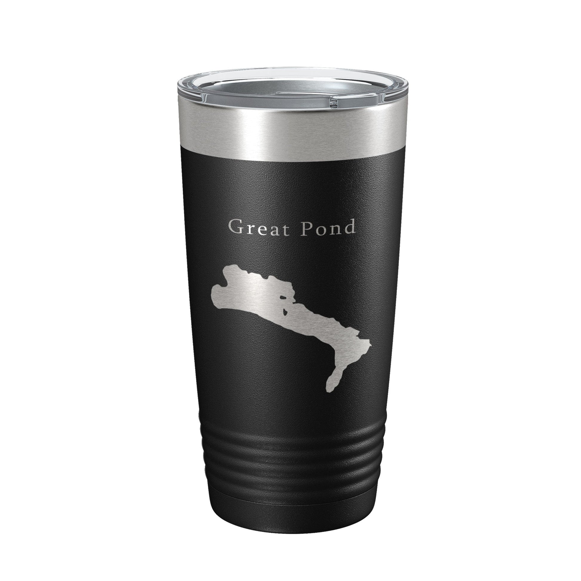 Great Pond Tumbler Lake Map Travel Mug Insulated Laser Engraved Coffee Cup Maine 20 oz-0