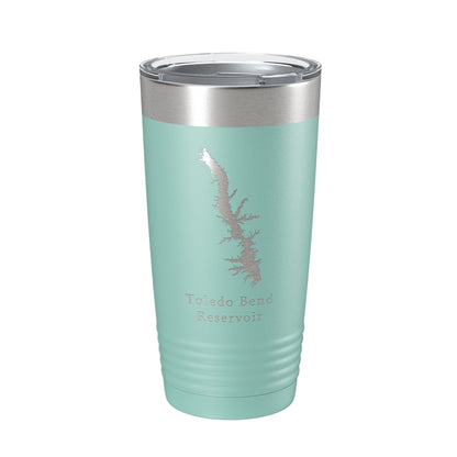 Toledo Bend Reservoir Tumbler Lake Map Travel Mug Insulated Laser Engraved Coffee Cup Louisiana Texas 20 oz-12