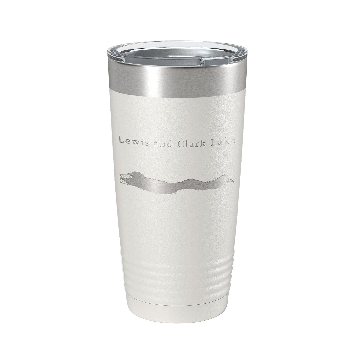 Lewis and Clark Lake Map Tumbler Travel Mug Insulated Laser Engraved Coffee Cup Nebraska South Dakota 20 oz-1