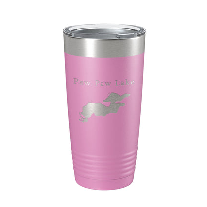 Paw Paw Lake Map Tumbler Travel Mug Insulated Laser Engraved Coffee Cup Michigan 20 oz-14