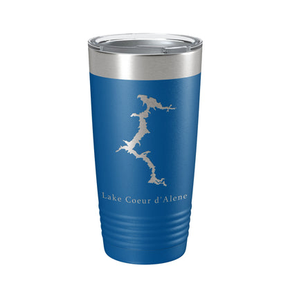 Lake Coeur d'Alene Map Tumbler Travel Mug Insulated Laser Engraved Coffee Cup Idaho 20 oz-6