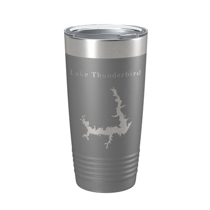 Lake Thunderbird Map Tumbler Travel Mug Insulated Laser Engraved Coffee Cup Oklahoma 20 oz-16