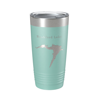 Rushford Lake Map Tumbler Travel Mug Insulated Laser Engraved Coffee Cup New York 20 oz-12