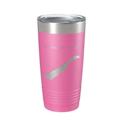 Coldwater Lake Map Tumbler Travel Mug Insulated Laser Engraved Coffee Cup Washington 20 oz-11