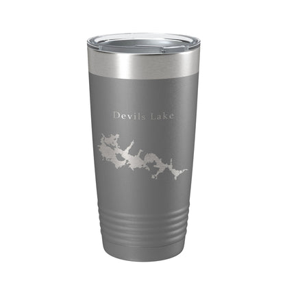 Devils Lake Map Tumbler Travel Mug Insulated Laser Engraved Coffee Cup North Dakota 20 oz-16