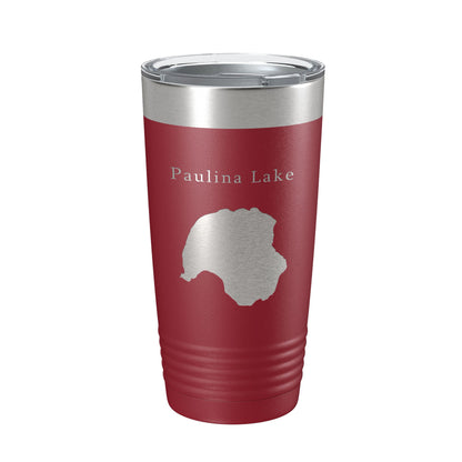 Paulina Lake Map Tumbler Travel Mug Insulated Laser Engraved Coffee Cup Oregon 20 oz-18