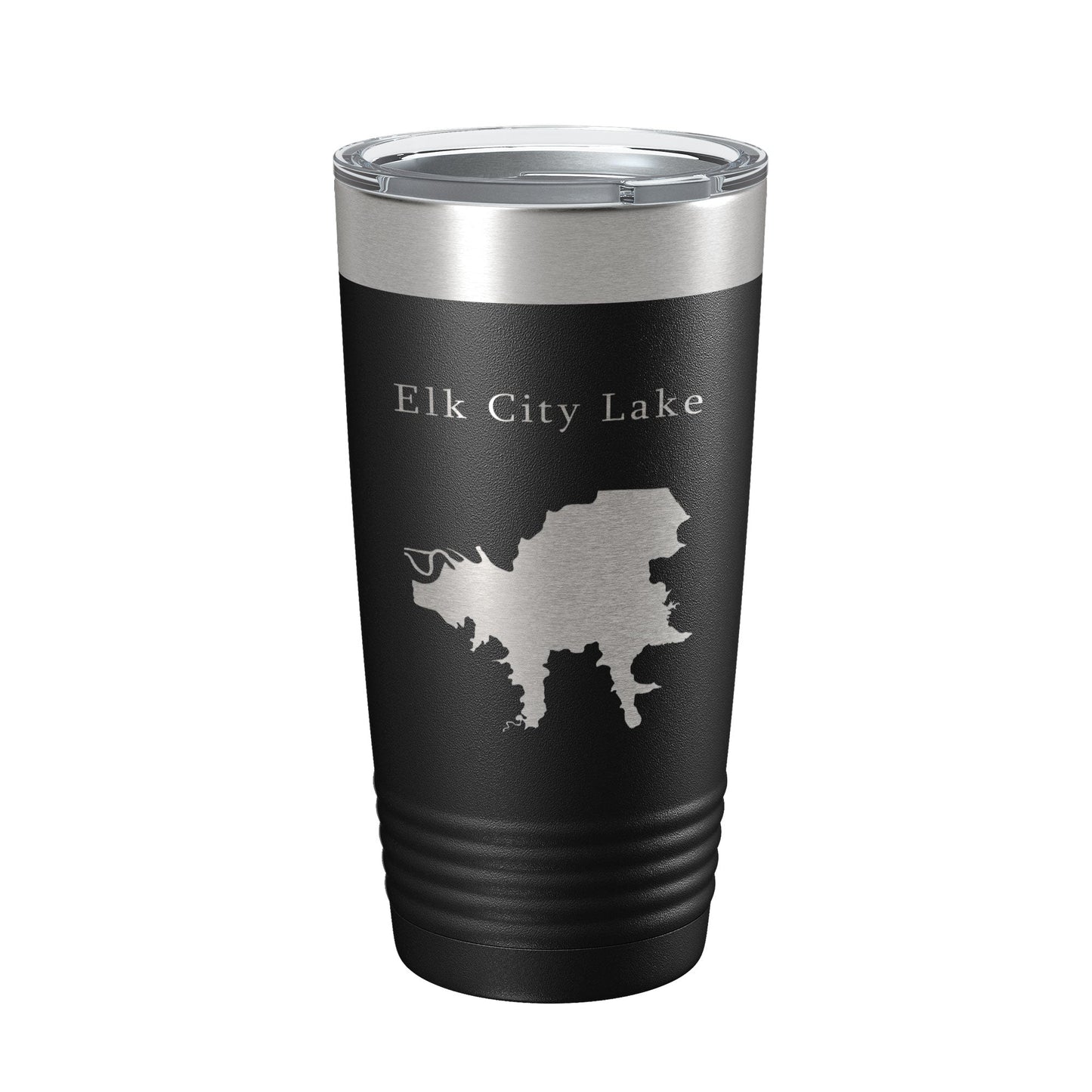 Elk City Lake Map Tumbler Travel Mug Insulated Laser Engraved Coffee Cup Kansas 20 oz-0