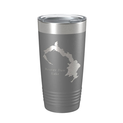 Beaver Dam Lake Map Tumbler Travel Mug Insulated Laser Engraved Coffee Cup Wisconsin 20 oz-16