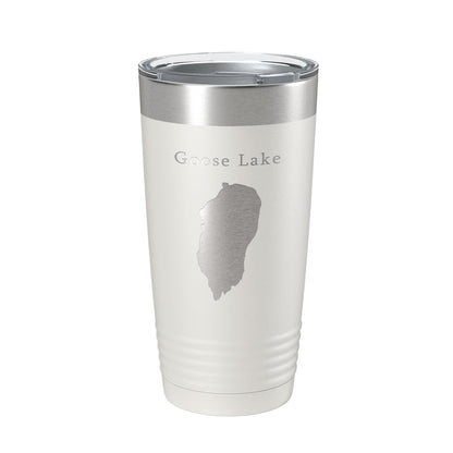 Goose Lake Map Tumbler Travel Mug Insulated Laser Engraved Coffee Cup California Oregon 20 oz-1
