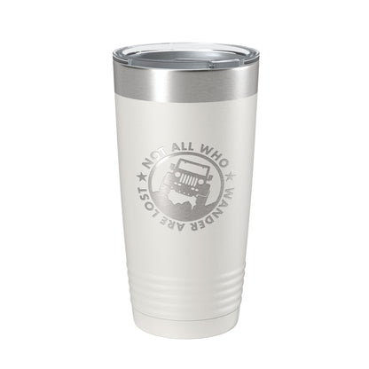 Offroading Tumbler Not All Who Wander Are Lost Travel Mug Mudding Gift Insulated Laser Engraved Coffee Cup 20 oz-1