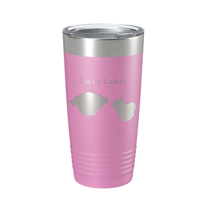 Twin Lakes Map Tumbler Travel Mug Insulated Laser Engraved Coffee Cup Lewiston Montmorency County Michigan 20 oz-14