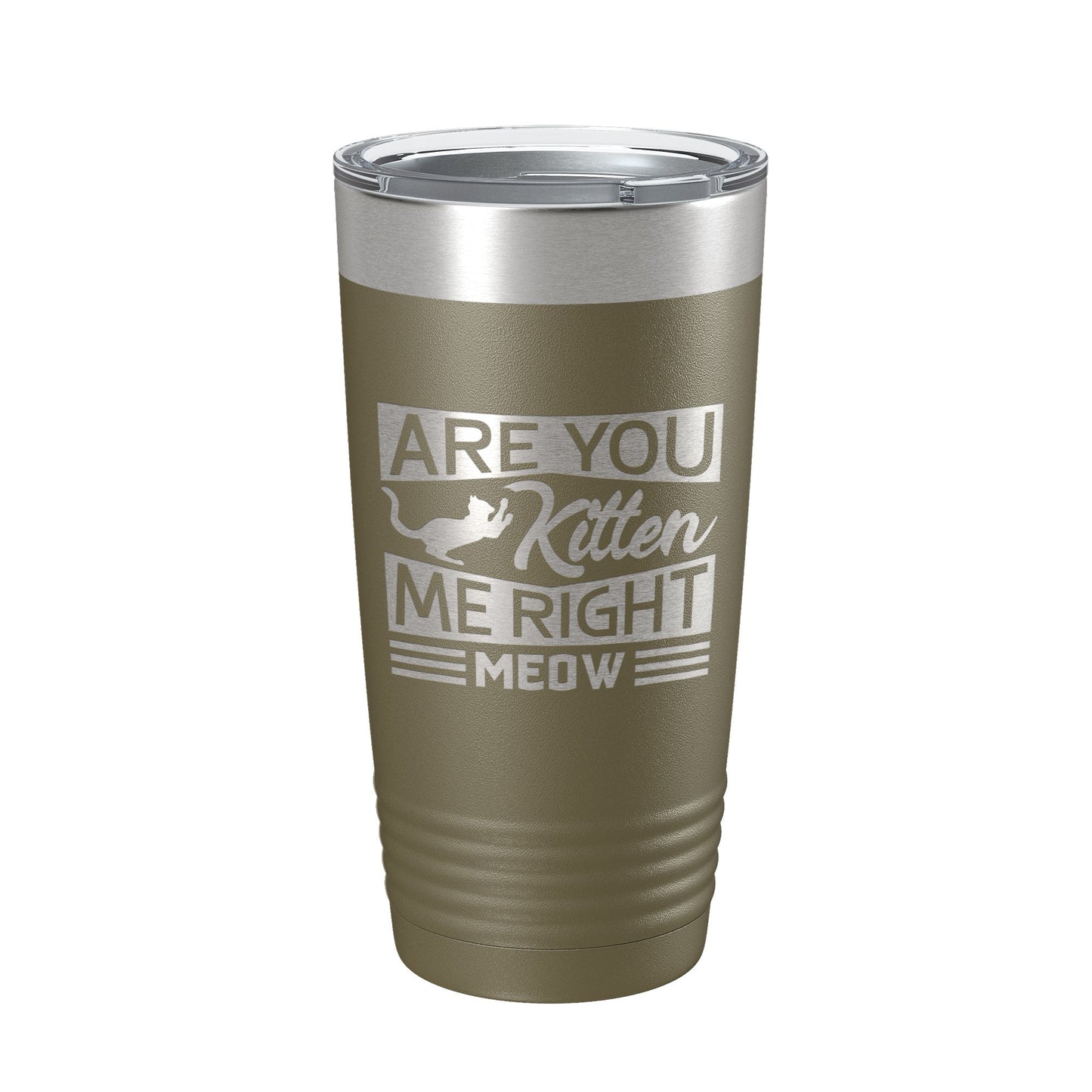Are You Kitten Me Right Meow Tumbler Travel Mug Funny Cat Lover Gift Insulated Laser Engraved Coffee Cup 20 oz-21