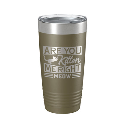 Are You Kitten Me Right Meow Tumbler Travel Mug Funny Cat Lover Gift Insulated Laser Engraved Coffee Cup 20 oz-21