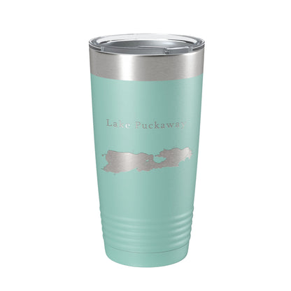 Lake Puckaway Map Tumbler Travel Mug Insulated Laser Engraved Coffee Cup Wisconsin 20 oz-12