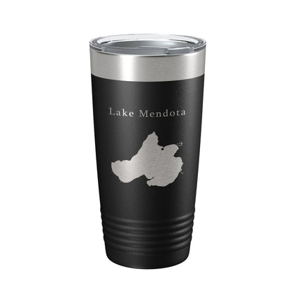 Lake Mendota Map Tumbler Travel Mug Insulated Laser Engraved Coffee Cup Wisconsin 20 oz-0