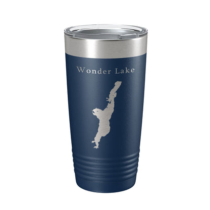 Wonder Lake Map Tumbler Travel Mug Insulated Laser Engraved Coffee Cup Illinois 20 oz-8