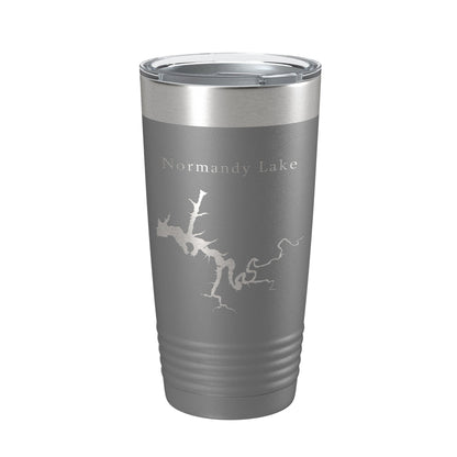 Normandy Lake Map Tumbler Travel Mug Insulated Laser Engraved Coffee Cup Tennessee 20 oz-16