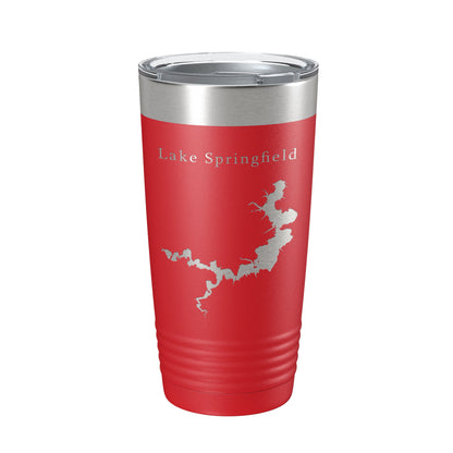 Lake Springfield Map Tumbler Travel Mug Insulated Laser Engraved Coffee Cup Illinois 20 oz-10