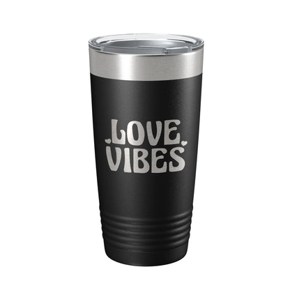 Love Vibes Tumbler Valentine's Day Travel Mug Gift Insulated Laser Engraved Coffee Cup 20 oz-0