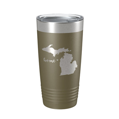 Michigan Tumbler Home State Travel Mug Insulated Laser Engraved Map Coffee Cup 20 oz-21