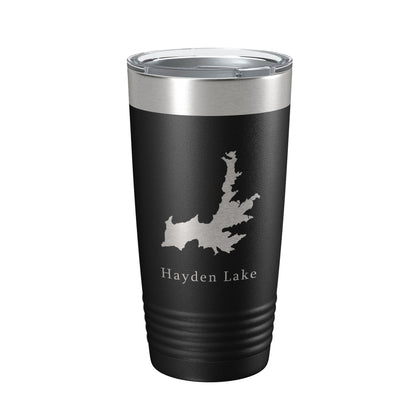 Hayden Lake Map Tumbler Travel Mug Insulated Laser Engraved Coffee Cup Idaho 20 oz-0