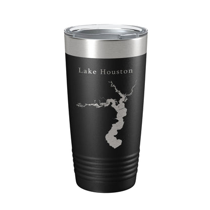 Lake Houston Map Tumbler Travel Mug Insulated Laser Engraved Coffee Cup Texas 20 oz-0