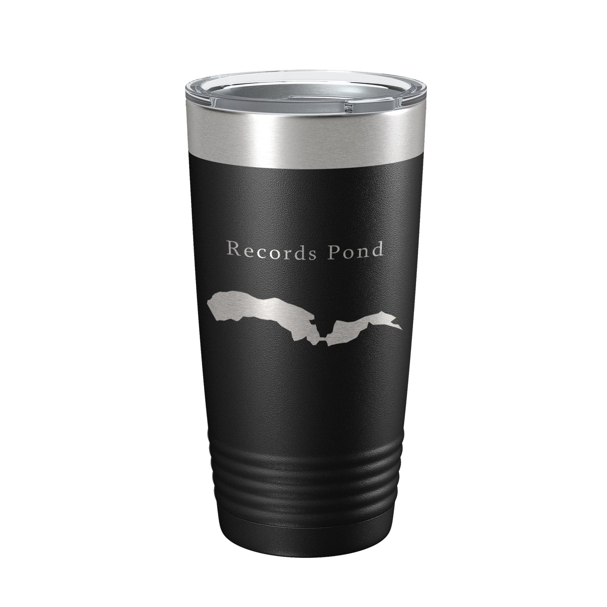 Records Pond Tumbler Lake Map Travel Mug Insulated Laser Engraved Coffee Cup Delaware 20 oz-0