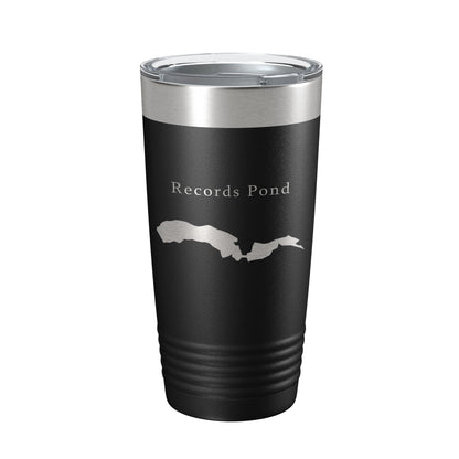 Records Pond Tumbler Lake Map Travel Mug Insulated Laser Engraved Coffee Cup Delaware 20 oz-5