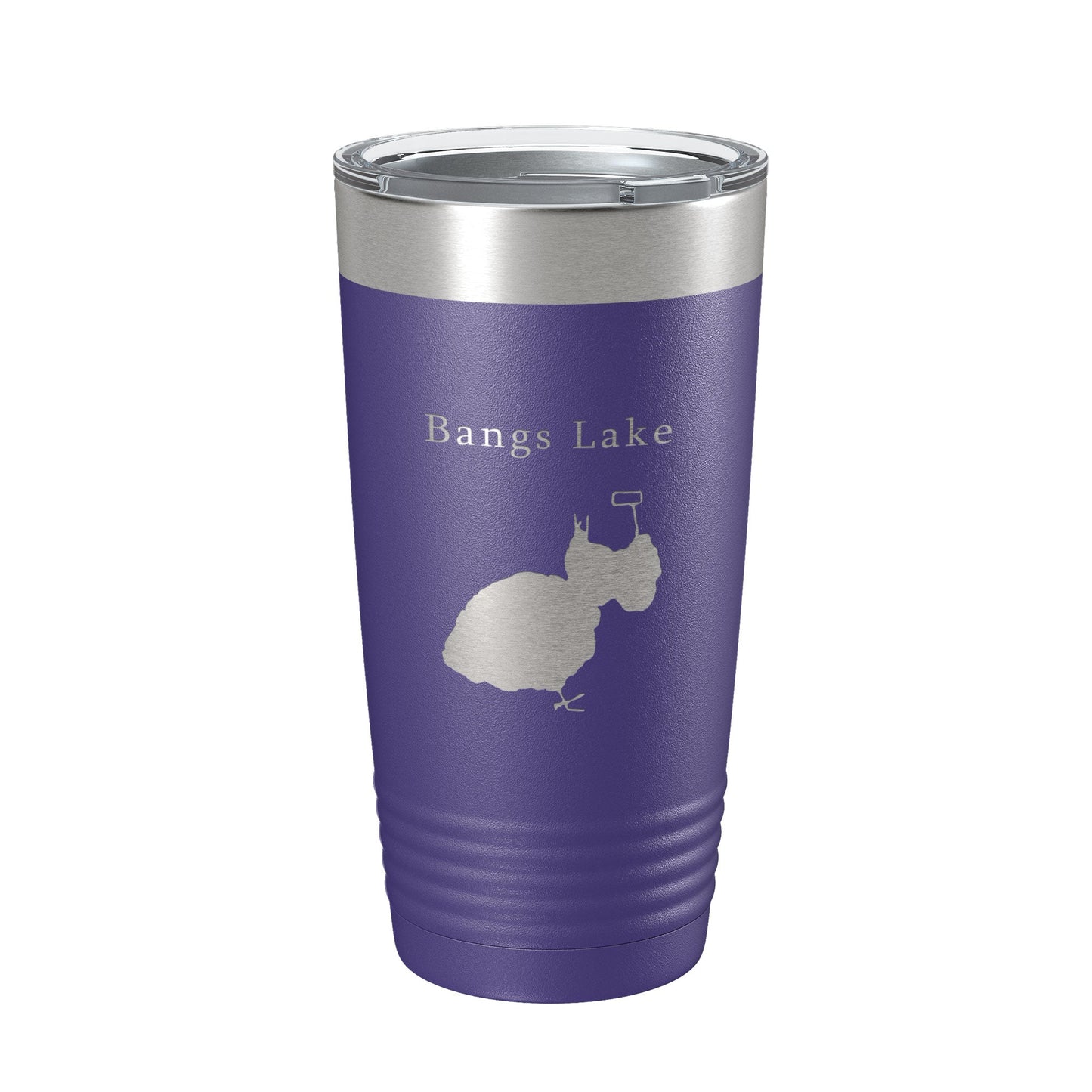 Bangs Lake Map Tumbler Travel Mug Insulated Laser Engraved Coffee Cup Illinois 20 oz-15