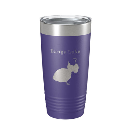Bangs Lake Map Tumbler Travel Mug Insulated Laser Engraved Coffee Cup Illinois 20 oz-15