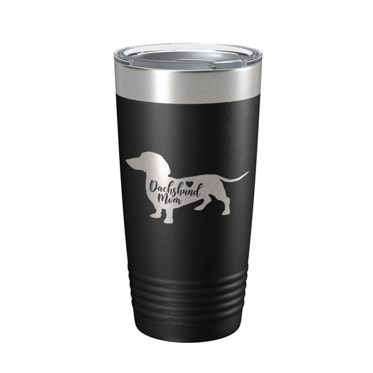 Dachshund Mom Tumbler Dog Travel Mug Gift Insulated Laser Engraved Coffee Cup 20 oz-0