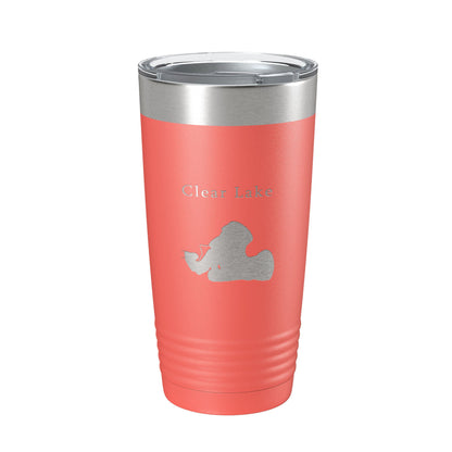 Clear Lake Map Tumbler Travel Mug Insulated Laser Engraved Coffee Cup Indiana 20 oz-20