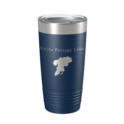 Little Portage Lake Map Tumbler Travel Mug Insulated Laser Engraved Coffee Cup Huron River Chain of Lakes Michigan 20 oz-2
