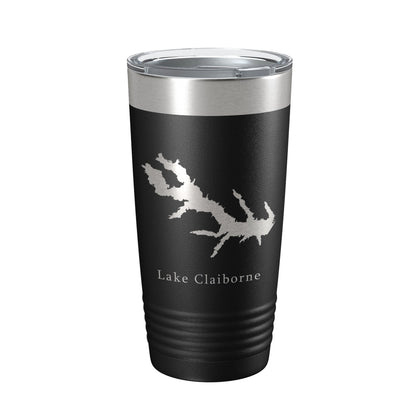 Lake Claiborne Map Tumbler Travel Mug Insulated Laser Engraved Coffee Cup Louisiana 20 oz-0