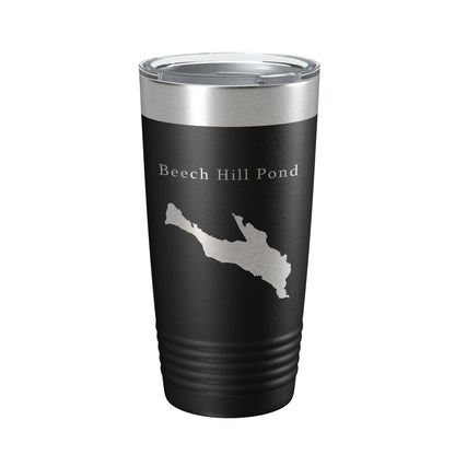 Beech Hill Pond Tumbler Lake Map Travel Mug Insulated Laser Engraved Coffee Cup Maine 20 oz-0