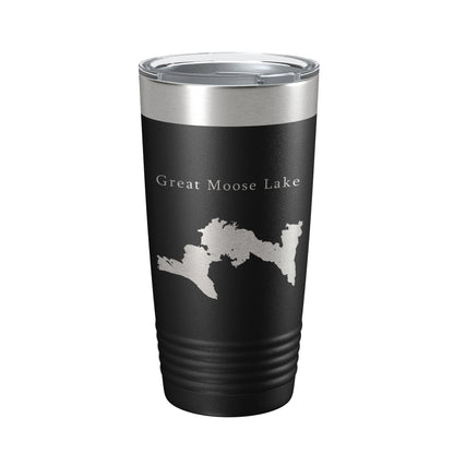 Great Moose Lake Map Tumbler Travel Mug Insulated Laser Engraved Coffee Cup Maine 20 oz-5