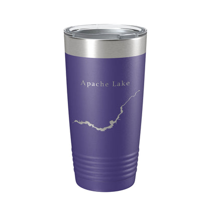 Apache Lake Map Tumbler Travel Mug Insulated Laser Engraved Coffee Cup Arizona 20 oz-15