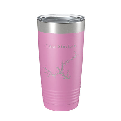 Lake Sinclair Map Tumbler Travel Mug Insulated Laser Engraved Coffee Cup Georgia 20 oz-14