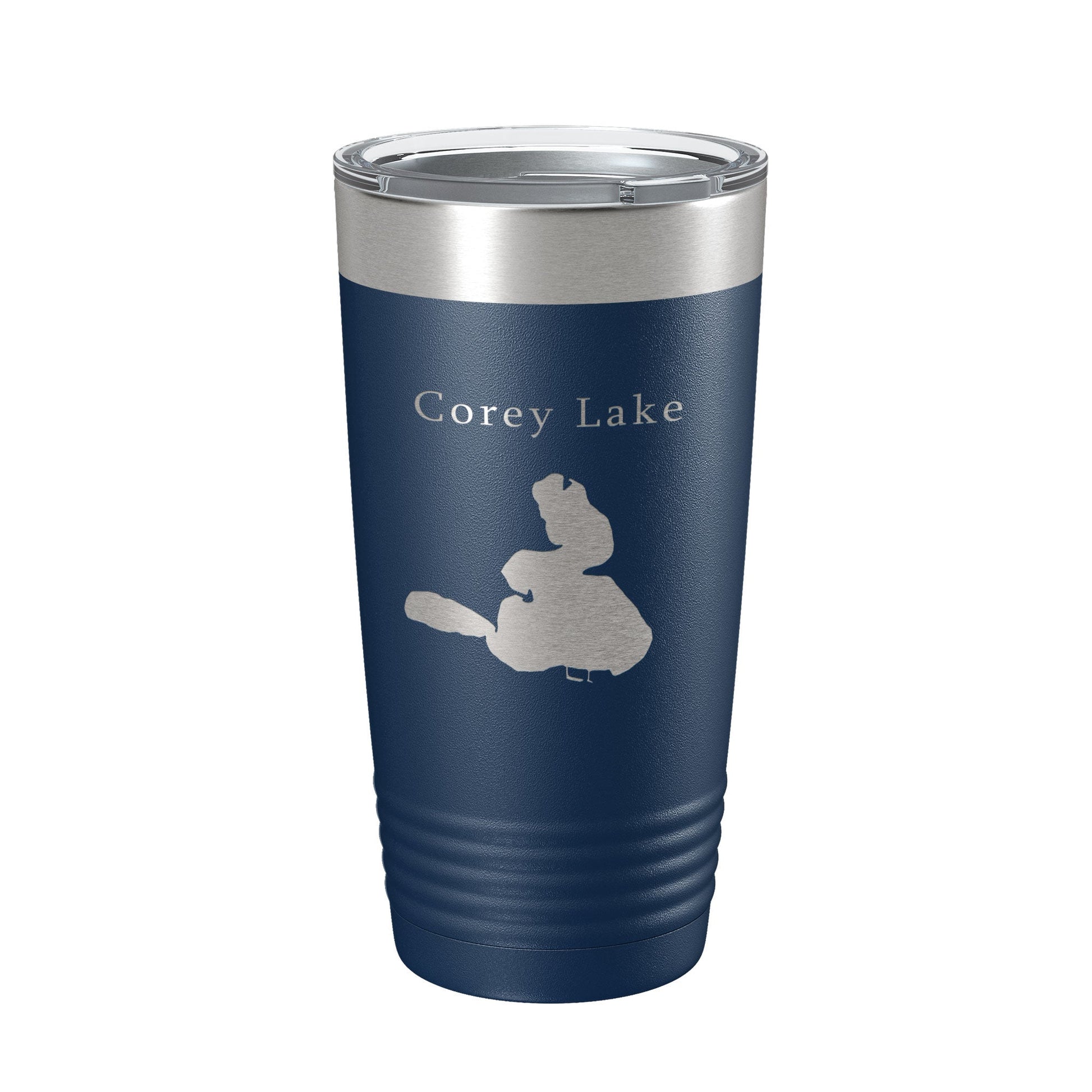 Corey Lake Map Tumbler Travel Mug Insulated Laser Engraved Coffee Cup Michigan 20 oz-2