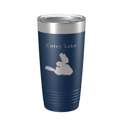 Corey Lake Map Tumbler Travel Mug Insulated Laser Engraved Coffee Cup Michigan 20 oz-8