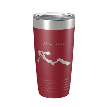 Alder Lake Map Tumbler Travel Mug Insulated Laser Engraved Coffee Cup Washington 20 oz-18